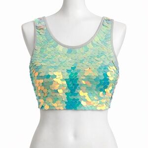 NEW ROSA BLOOM Sequins Crop Top SIZE XXS
